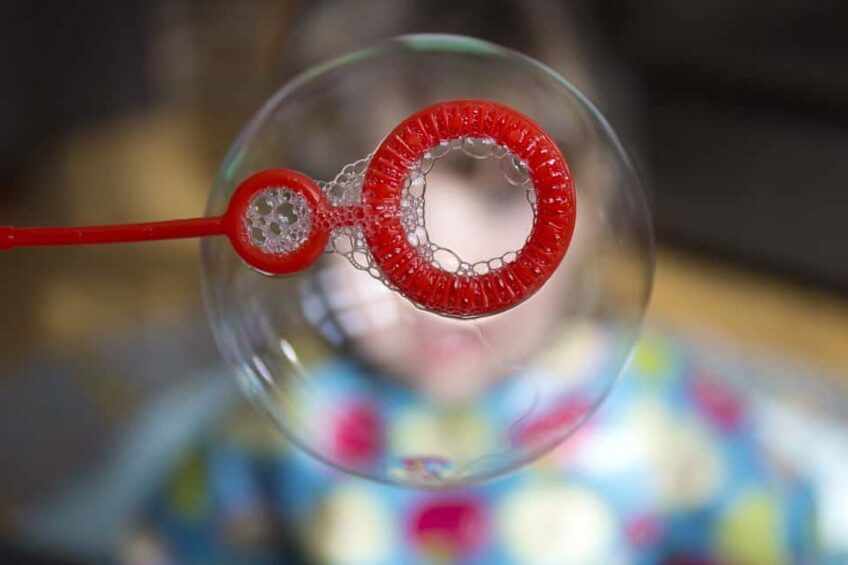 Blow bubbles to sleep better.